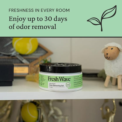 Fresh Wave Original Odor Eliminator Gel 3-Pk 7 oz - Air Freshener for Home | Plant-based essential oils. Lasts 15-30 days per jar. No plug-in needed. Pet-safe, closet and bathroom deoderizer.