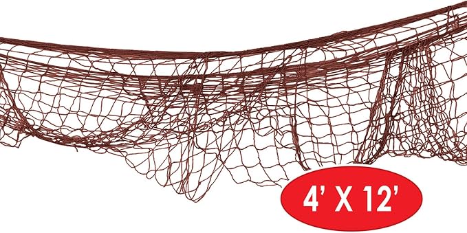 Beistle Decorative Fish Netting, 4 by 12-Feet,Brown (Pack of 5)
