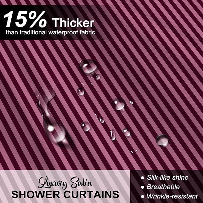 Modern Striped Shower Curtain 72x72, Elegant Classic Bathroom Decor | Vertical Pink and Purple Lines Bathroom Decor,Include Hooks,Waterproof Polyester Fabric,Abstract Geometric Shower Curtain