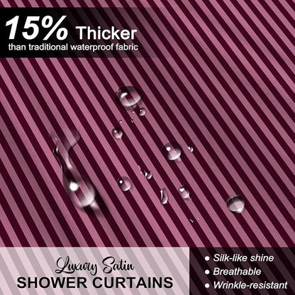 Modern Striped Shower Curtain 72x72, Elegant Classic Bathroom Decor | Vertical Pink and Purple Lines Bathroom Decor,Include Hooks,Waterproof Polyester Fabric,Abstract Geometric Shower Curtain