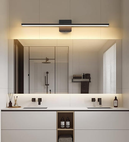 JUSHENG Black Vanity Lights for Bathroom 5CCT Dimmable Bathroom Vanity Light Fixtures LED Vanity Light Bar 31.5'' Inch 32W ETL Certificated