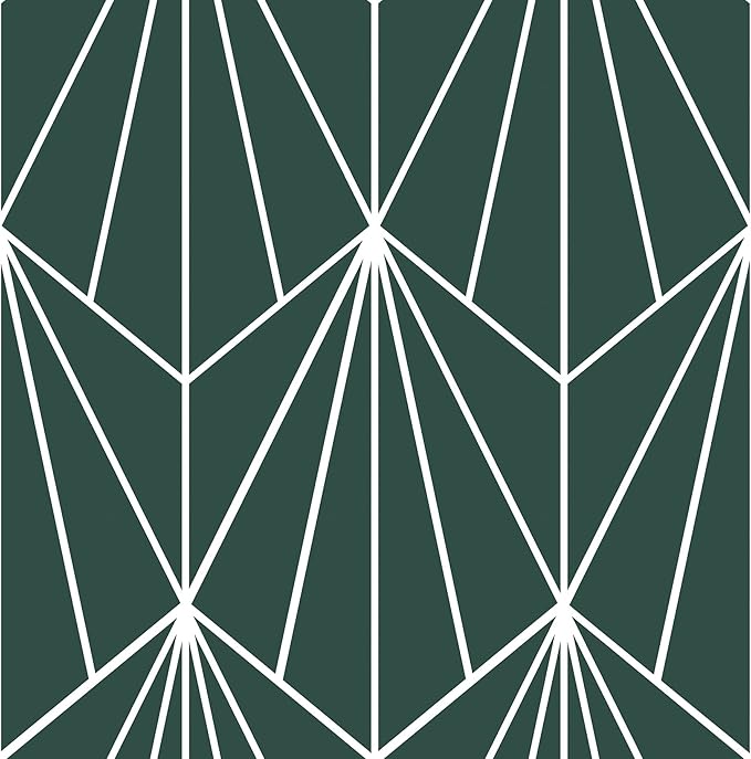 FloorPops FP3926 Beryl Peel & Stick Floor Tiles, Green