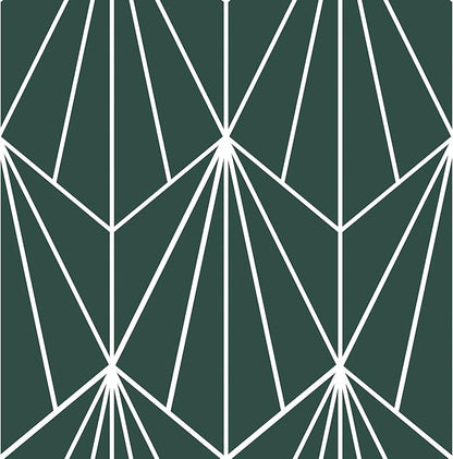 FloorPops FP3926 Beryl Peel & Stick Floor Tiles, Green