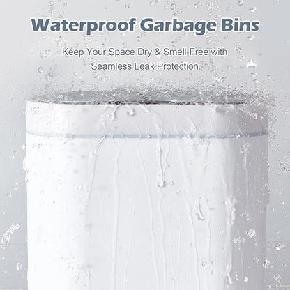 ELPHECO 2 Pack Bathroom Motion Sensor Trash can 2.5 Gallon + 2 Gallon Automatic Garbage Can Bathroom Decor, Slim Plastic Smart Trash Bin with Lid, Garbage can for Kitchen, Office, White, 2 Pack