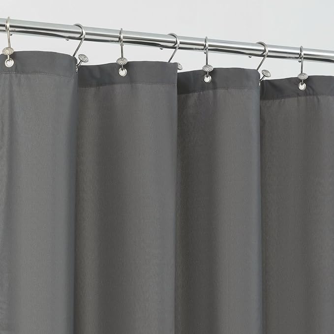 ALYVIA SPRING Extra Long Fabric Shower Curtain or Liner Dark Gray, 72x84 | 3 Magnets, Soft Cloth & Hotel Quality, Machine Washable, Light-Weight, Extra Long Size