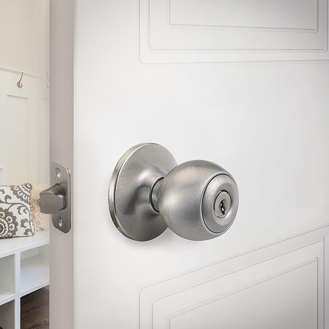 Design House 781880 Ball Keyed Entry Door Knob Satin Nickel