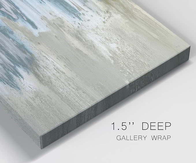 Renditions Gallery Canvas Wall Art Modern Paintings & Prints Decorations Blue Grey Waterfall Canvas Abstract Wall Hanging Artwork Prints for Bedroom Living Room Office - 18"x27" LT02