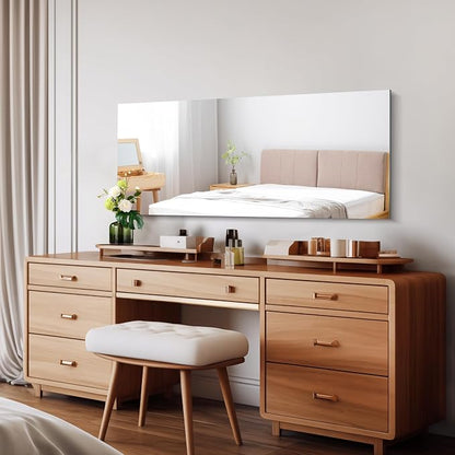 CILIBER Frameless Mirror, 20x48 Mirrors for Wall, Rectangle Bathroom Mirror for Over Sink, Frameless Vanity Mirror with Polished Edge, 3mm Tempered Glass, Hangs Horizontally or Vertically