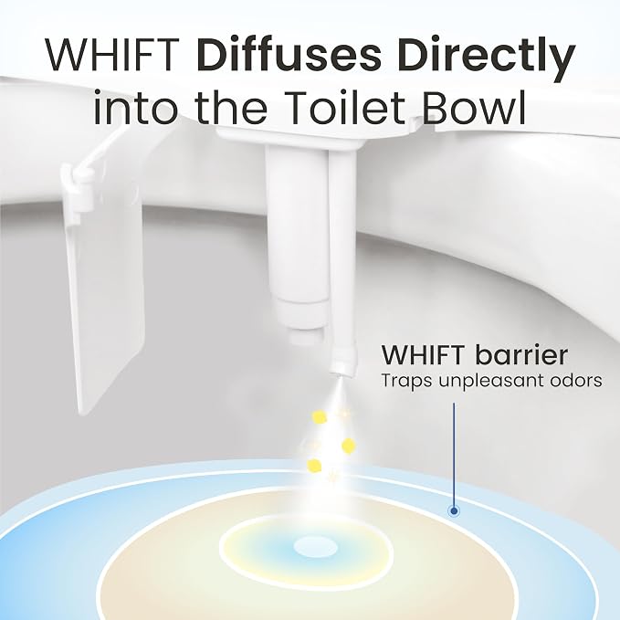LUXE Bidet WHIFT 120 Bidet - Deodorizing EZ-Lift Bidet Attachment, Chrome | Non-Electric, Built-In Deodorizing Spray, Cold Water, Lemon Refill Included, Patented Easy Slide-In Install, Rear Wash