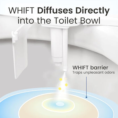 LUXE Bidet WHIFT 120 Bidet - Deodorizing EZ-Lift Bidet Attachment, Chrome | Non-Electric, Built-In Deodorizing Spray, Cold Water, Lemon Refill Included, Patented Easy Slide-In Install, Rear Wash
