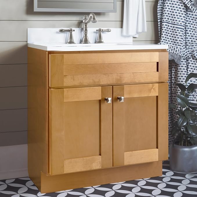 Design House Brookings Bathroom Vanity, 30", Modern Birch | Adjustable Hinges, Freestanding, Contemporary/Modern, Wood, Bath, 587121