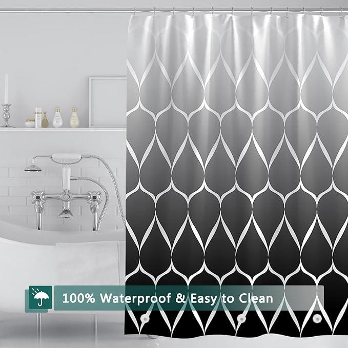 Shower Curtain Liner, 100% Waterproof Peva Shower Curtains with 3 Duty Heavy Bottom Magnets and 12 Rust Proof Grommets, 72x72 Weighted Shower Liner for Shower Stall, Bathtubs