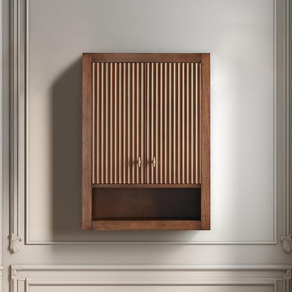 Vanity Art Vanity with Storage Cabinet & Shelves, Free-Standing Vanity with Soft-Closing Doors, Walnut, Golden Brushed Handware VA91-TC-Walnut-GB