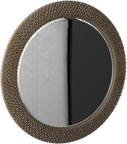 Howard Elliott Collection 21117 Bergman Round Mirror, Small, Silver 32 inch