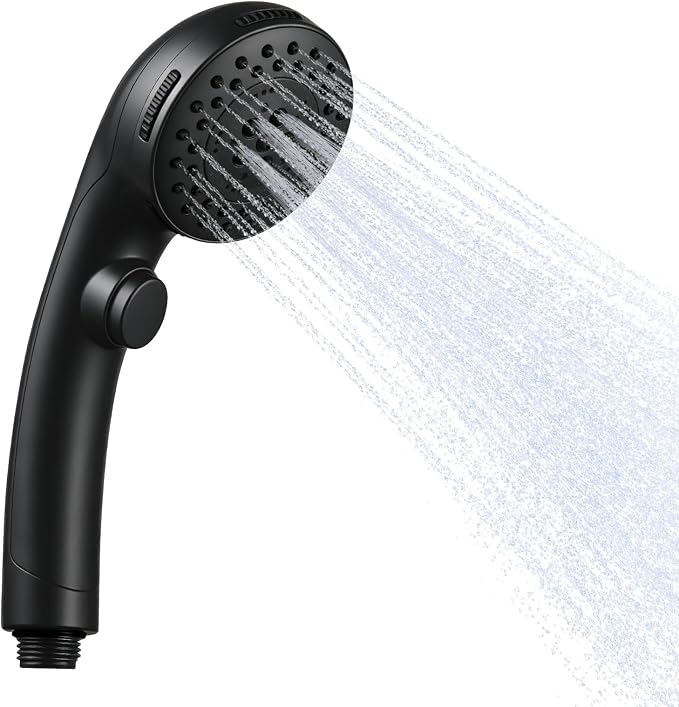 OFFO 5 Mode RV Shower Head Replacement, On Off Switch for Water Saving, High Flow Powerful Boosting Showerheads, Matte Black