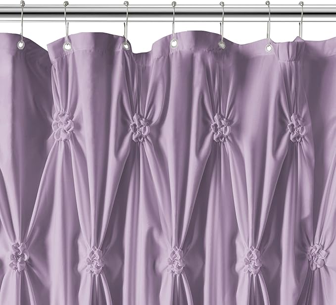 Seasonwood Lavender Shower Curtain Purple Farmhouse Luxury Handmade Decorative Pretty Shower Curtain Lilac Machine Washable, Modern Home Bathroom Décor Bathtub Privacy Screen,Heavy Duty 72x72 inch