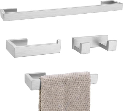Lairuier Brushed Nickel Bathroom Accessories, 23.6 inches Towel Bar Set | Including Towel Bar, Towel Holder, Toilet Paper Holder, Towel Hook, SUS304 Stainless Steel Bathroom Towel Holder Hardware Set