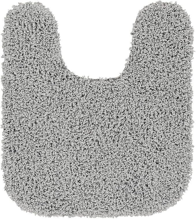 Garland Rug Jazz Nylon Washable 4 Piece Set (Lid, Contour,2 Mats) Platinum Gray Bath Rugs Soft, Absorbent, and Stylish for Your Bathroom