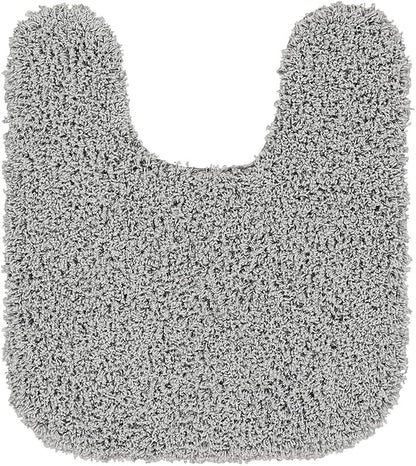 Garland Rug Jazz Nylon Washable 3 Piece Set (Lid, Contour, 21" x 34" Mat) Platinum Gray Bath Rugs Soft, Absorbent, and Stylish for Your Bathroom