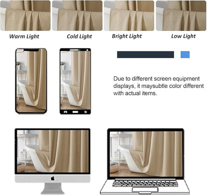 OWENIE Taupe Stall Shower Curtain for Bathroom, 3D Embossed Textured Fabric Small Shower Curtain for Narrow Stall Size, Machine Washable Water Resistance, Hotel Style, 36" W x 72" L