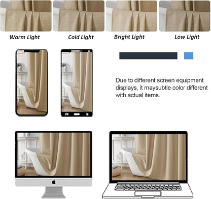 Taupe Shower Curtain for Bathroom 96 Inches Extra Long, Elegant 3D Embossed Textured Fabric Shower Curtains, Water Repellent, Machine Washable, Hotel Style, 72" W x 96" L, Taupe
