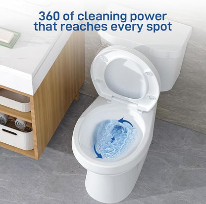 Two-Piece Toilets for Bathrooms, Comfort ADA Height 17.5", Round with Under-Locking Lid, Soft Close Seat, Powerful Flush 1.28 GPF