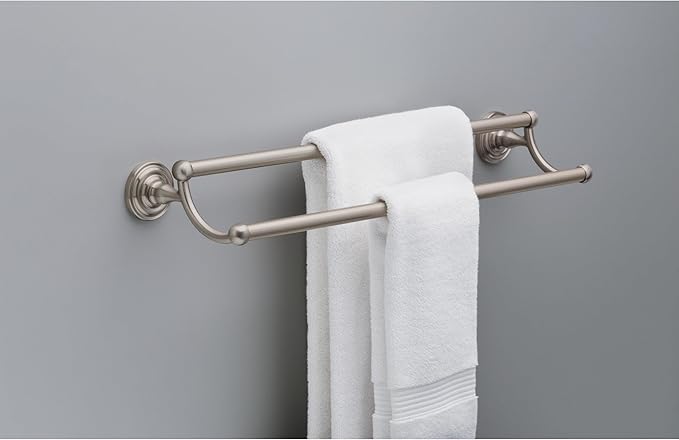 Delta Faucet Bath Accessories 138278 Greenwich 24" Double Bathroom Towel Rack, SpotShield Brushed Nickel
