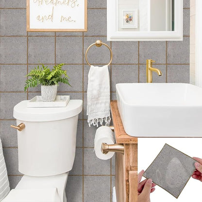 Alwayspon Stone Effect Vinyl Sticker Peel and Stick, Self-Adhesive Wall Tile Transfers Backsplash Sticker Decal for Kitchen Bathroom, 6x6inch/15x15cm 30Pcs, T028