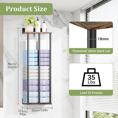 Large Towel Racks for Bathroom Wall Mounted, Updated 3 Bar Bath Towel Holder for Bathroom Wall, 34'' Bath Towel Rack for Bathrooms, Metal Small Bathrooms Towel Storage Rack, RV Towels Rack, Rustic