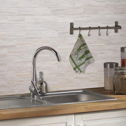 AULIGET 100-Piece Beige Slate Peel and Stick Backsplash Wall Tiles, 3" x 6" PVC Faux Stone Stick on Tile for Backsplash Kitchen, Bathroom, Laundry Room, Camper, Fireplace