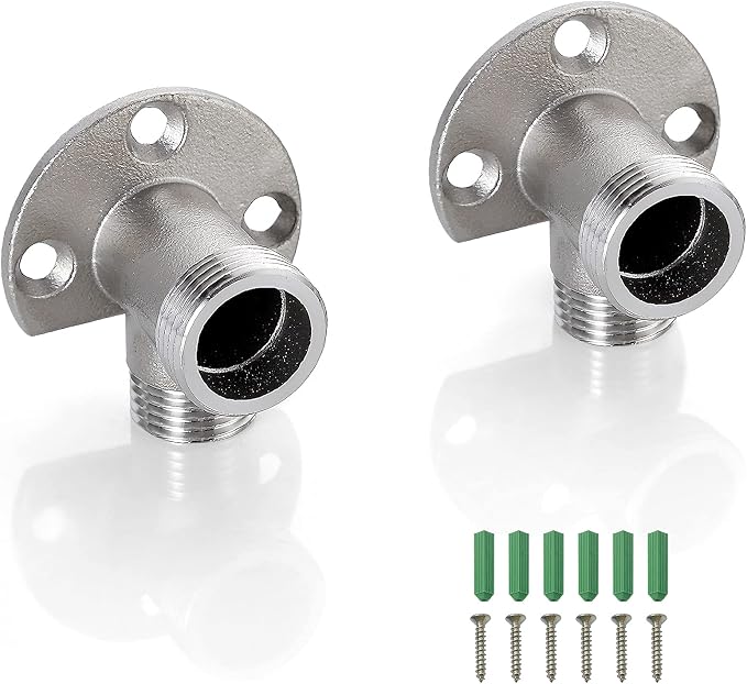 Installation Kit Surface Mount NPT 1/2 Male by G 3/4 Male Brushed Nickel | for Outdoor Exposed Wall Mount Bathroom Faucet Outdoor Shower System Thermostatic Bar Mixer Valve Convert in-Wall