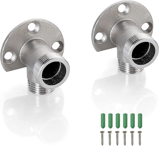 Installation Kit Surface Mount NPT 1/2 Male by G 3/4 Male Brushed Nickel | for Outdoor Exposed Wall Mount Bathroom Faucet Outdoor Shower System Thermostatic Bar Mixer Valve Convert in-Wall