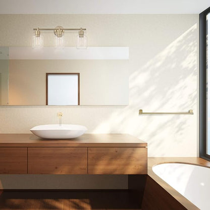 Globe Electric 51638 3-Light Vanity All-in-One Bathroom Set, 5 Piece Gold Finish