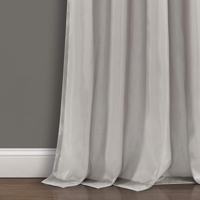 Lush Decor Night Sky Window Curtain Panel, Single 42"W x 84"L Yellow & Gray - Sequin Backdrop Curtain - Room Darkening Curtains For Bedroom - Glam Decor