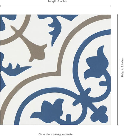 MSI Zenzibar Encaustic 8 in. x 8 in. Matte Porcelain Wall Tile for Bathroom, Floor Tile and Kitchen Backsplash