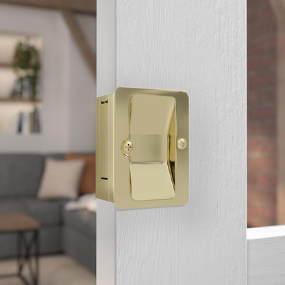 Richelieu | Onward Passage Pocket Door Pull, Rectangular, Brass