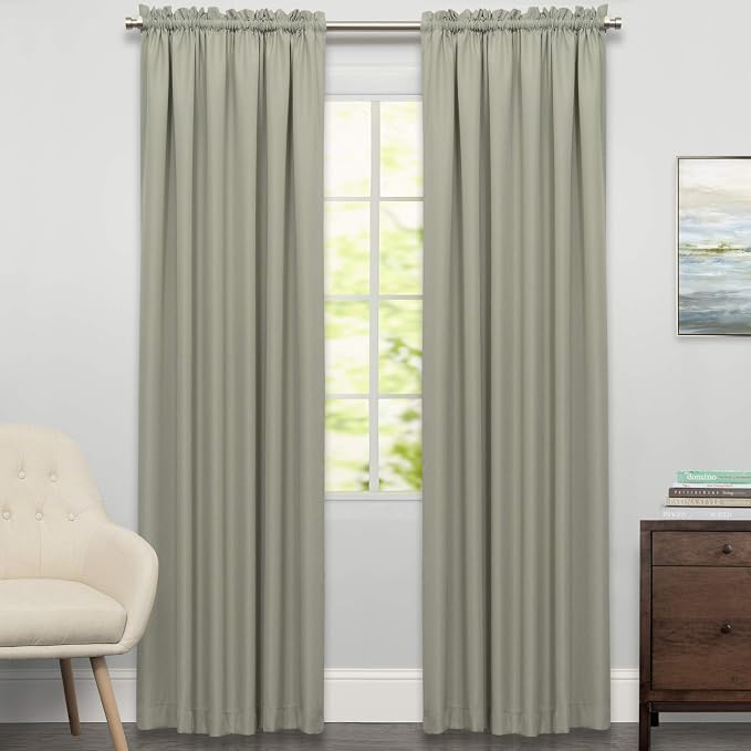 Sweet Home Collection Window Curtains Treatment Panel 63" or 84" Long in Stylish and Unique Patterns and Designs for All Home Décor Ribcord Sage