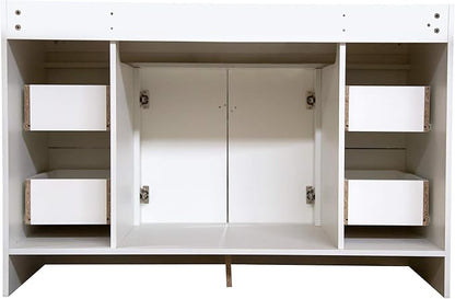 Design House Wyndham 48 Inch Bathroom Vanity, Ready to Assemble, Solid Wood, White, 597278