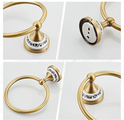 Antique Brass Towel Ring, Hand Towel Holder for Bathroom Wall | Screw-In Wall-Mounted Heavy-Duty Hand Towel Racks for Bathroom & Kitchen YIGUANXIN