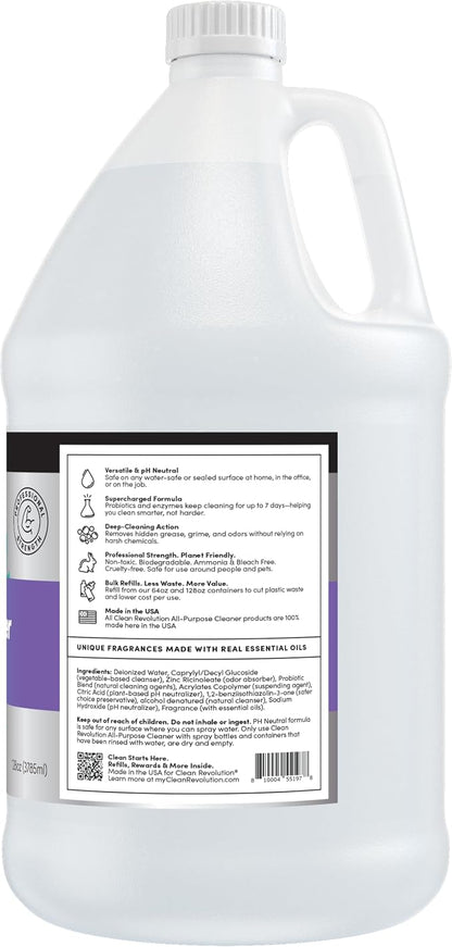 Clean Revolution SuperCharged All Purpose Cleaner, Non-Toxic, Eco-Friendly & Plant-Based, Ready to Use, Seaside Lavender, 128 Fl oz
