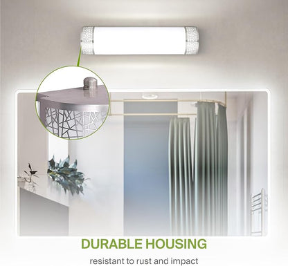 ASD 18 Inch LED Bathroom Vanity Light, 5CCT 2700K-5000K 20W, Dimmable Bathroom Light Fixtures, Modern Vanity Lights for Bathroom Lighting Fixtures Over Mirror, Wall Light Bar, Brushed Nickel, ETL, 4P