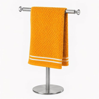 Songtec Hand Towel Holder Stand with Crystal knobs, Fingertip Towel Rack, Rust-Proof Accessories Jewelry Stand - Brushed Nickel