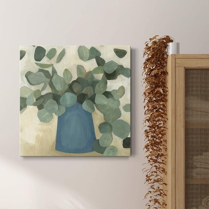 Renditions Gallery Greenery Still Life Wall Art, Premium Gallery Wrapped Canvas Decor, Ready to Hang, 10 in H x 10 in W, Made in America Print