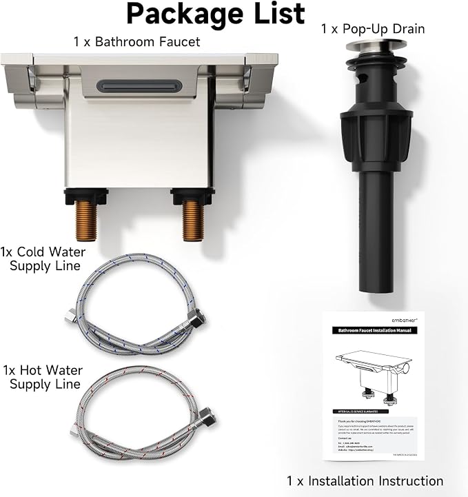 Bathroom Faucet with Storage Platform 4", 2-Hole, Brushed Nickel | Bathroom Faucet, NSF Certified 4 Inch 2 Handle Basin Faucet, Widerspread Bathroom Sink Faucet