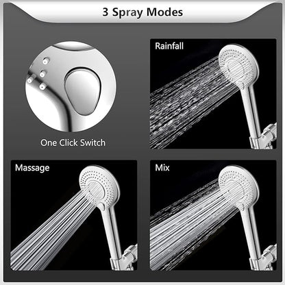 FEELSO Filtered Shower Head with Handheld, High Pressure Shower Filter Head | 15 Stage Water Softener Filters for Hard Water, Remove Chlorine & Harmful Substance, 3 Spray Mode Showerhead, Hose & Bracket