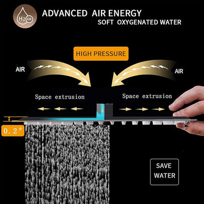 10 In Rain Shower Head High Pressure Rainfall Shower Head Matte Black | Square Rain Bathroom Showerhead, High Flow, Large Stainless Steel, Ceiling Mounted, Wall Mounted, Waterfall Full Body