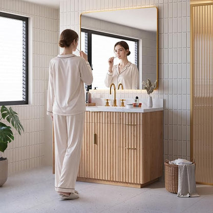 48 inch Bathroom Vanity with Sink and Countertop,Solid Wood, 1.5 inch Carrara White Quartz Bath Vanity, 2 Soft Closing Doors,4 Dovetail Drawers,3 Tilt Drawer