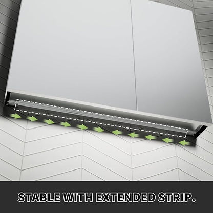 30x24 Inch Recessed Medicine Cabinet with Mirror, Aluminum Medicine Cabinet Mirror, Recessed or Surface Mount with 2 Adjustable Shelves Storage Organizer, Pre-Assembled Door, Soft-Closed System