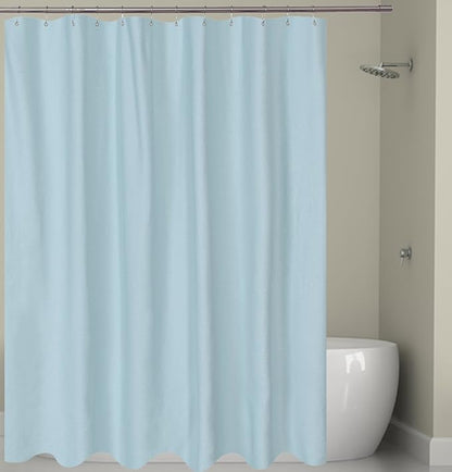 Barossa Design Soft Fabric Shower Liner or Curtain, Hotel Quality, Machine Washable, Water Repellent, Blue, 70 x 72 inches