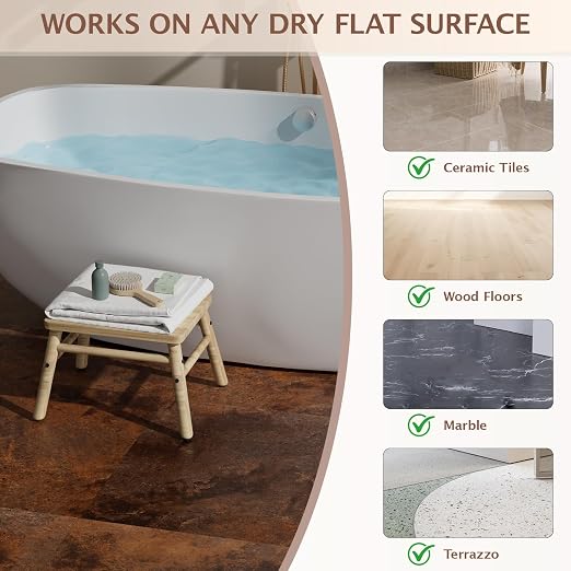 Peel and Stick Floor Tile, 30 PCS 12" x 12" Waterproof Marble Texture Luxury Vinyl Tiles, Easy DIY Self Adhesive Vinyl Flooring for Bathroom, Kitchen, Living Room, Rust Granite